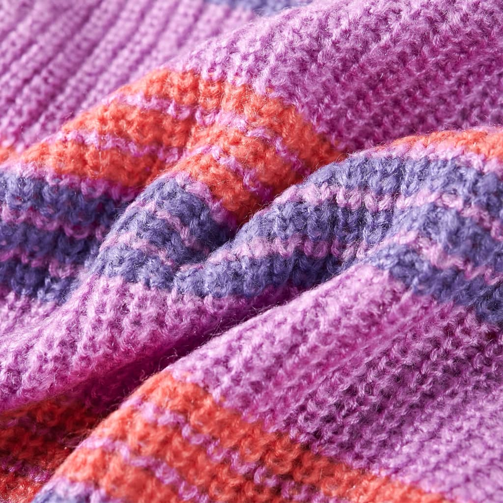 Children's Striped Knitted Sweater Lilac and Pink 116