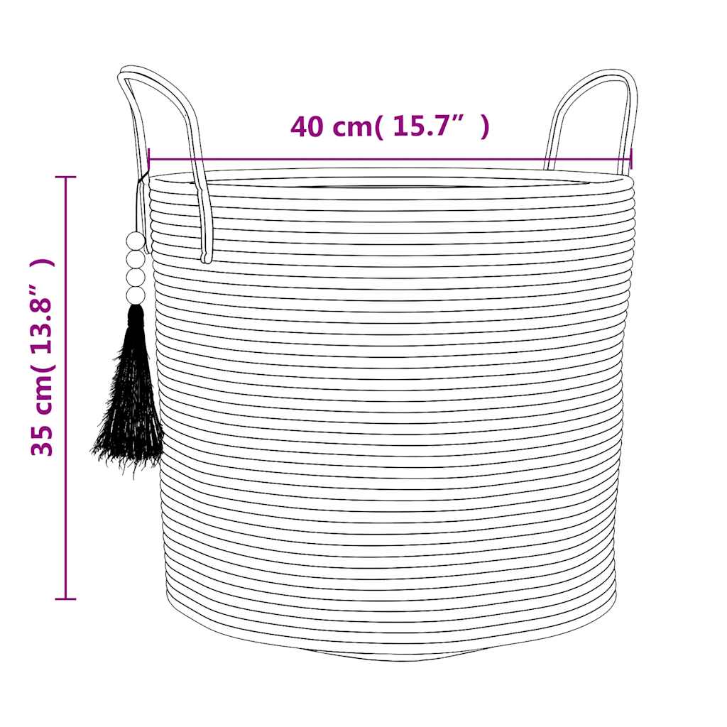 Storage basket brown Ø40x35 cm cotton