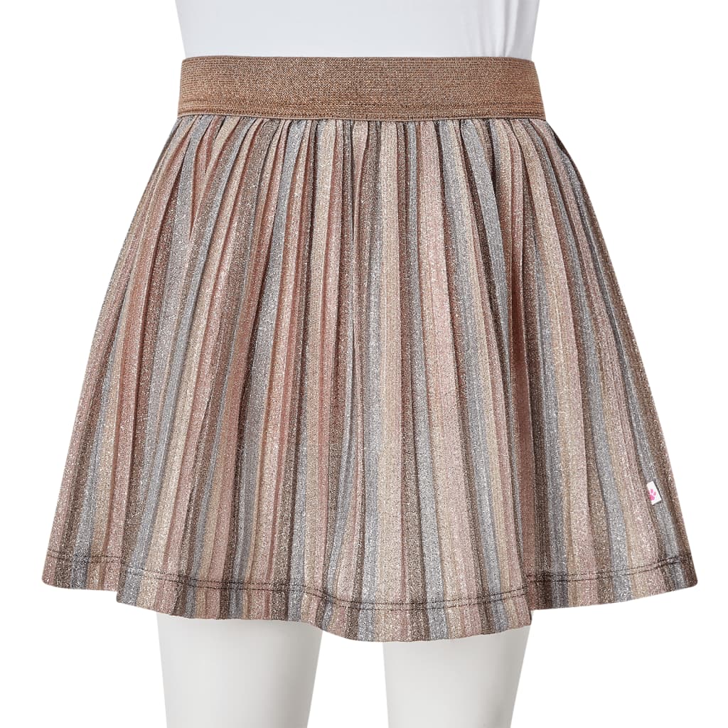 Kids' Pleated Skirt with Glitter Brown and Pink 104