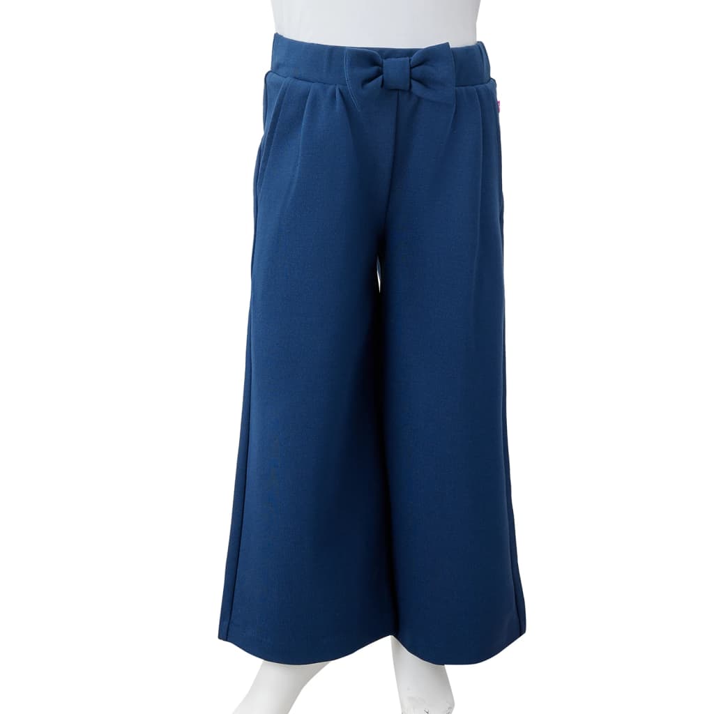 Kids' Wide Leg Trousers Navy Blue 116