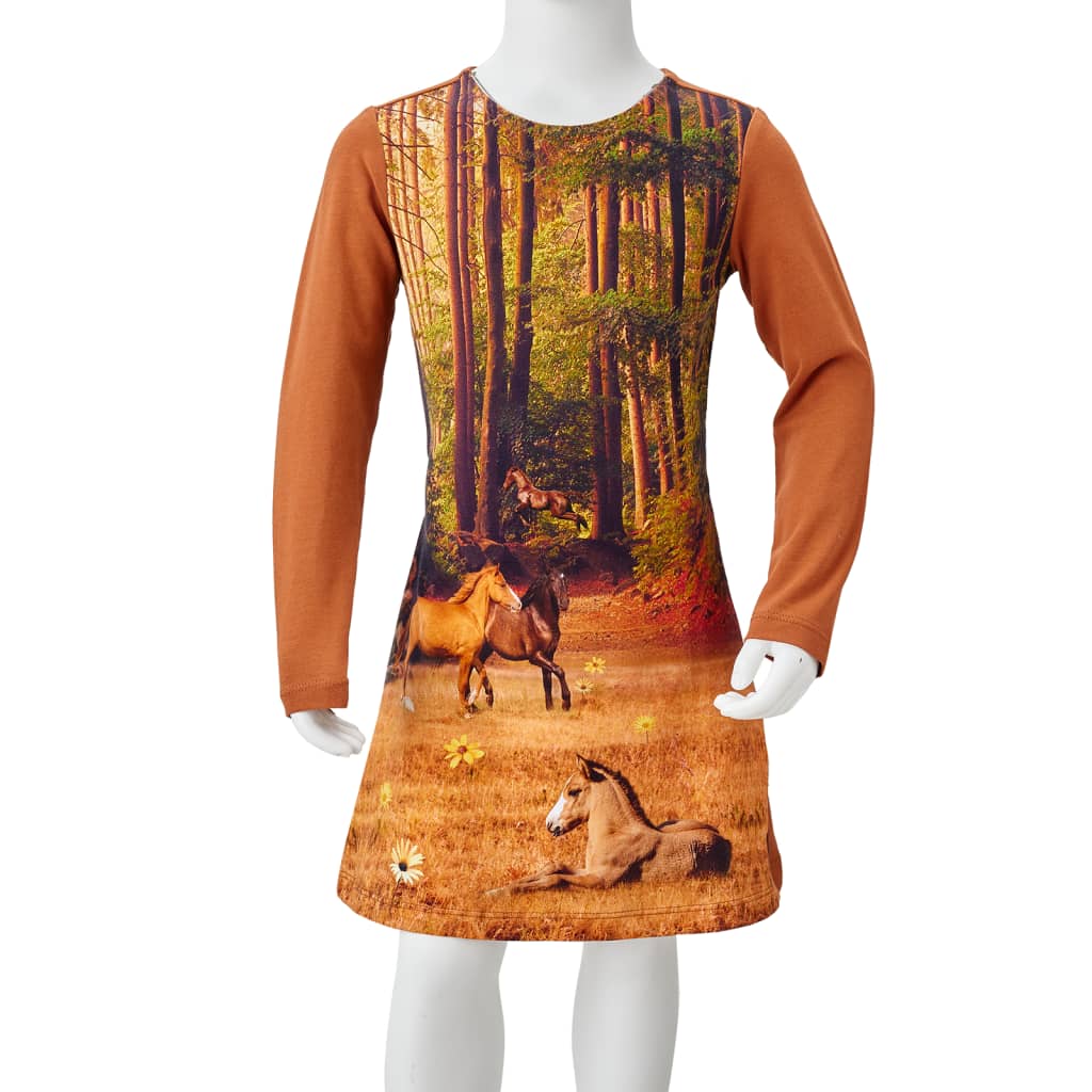 Robe Enfant Manches Longues Cognac 104