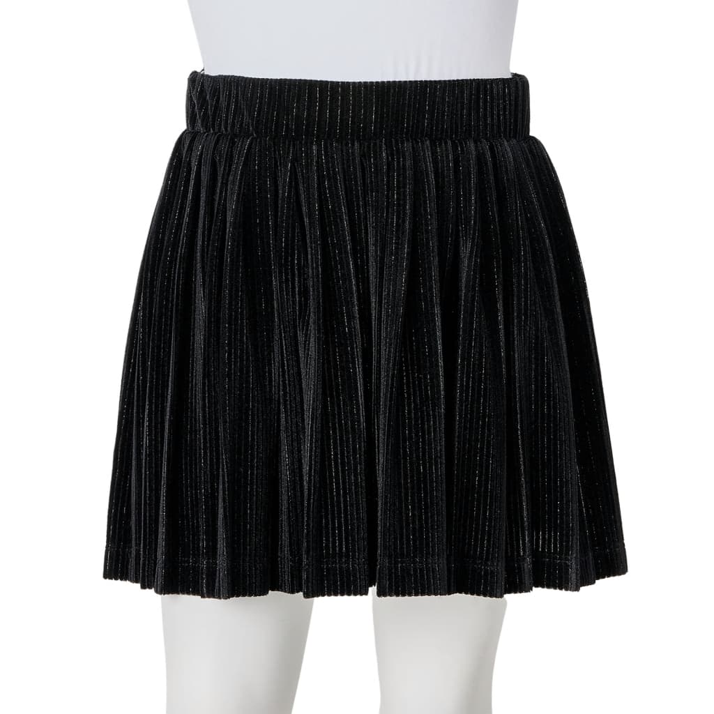Girls' Lurex Pleated Skirt Black 116