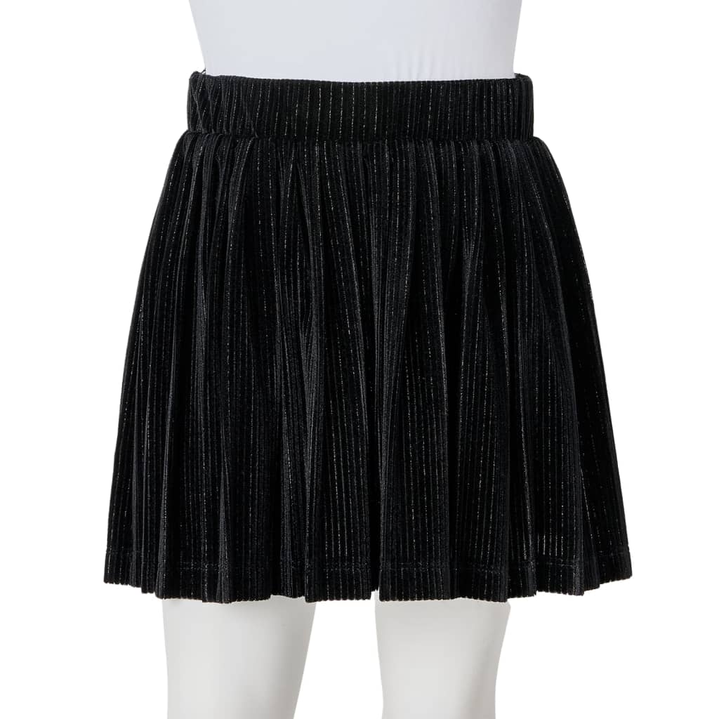 Kids' pleated lurex skirt, black, size 128