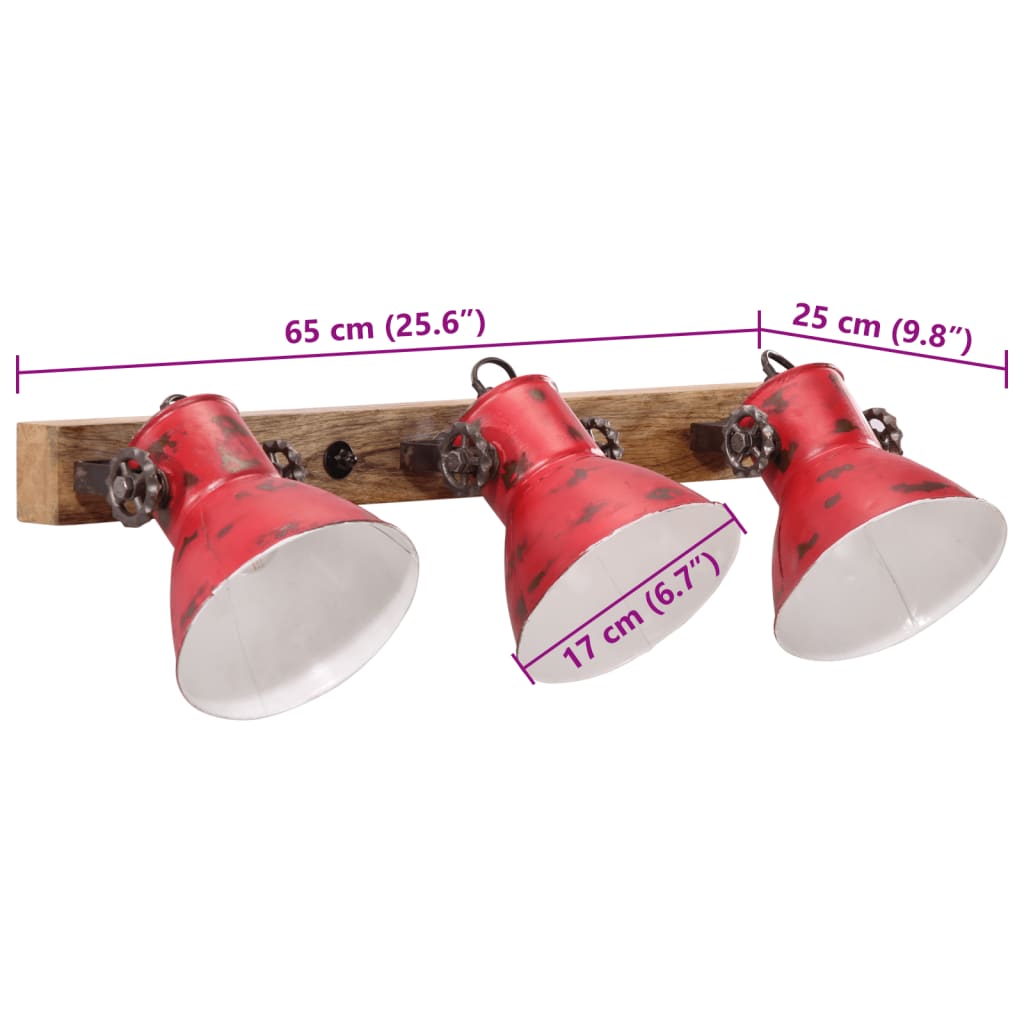Wall light 25 W Red 65x25 cm E27