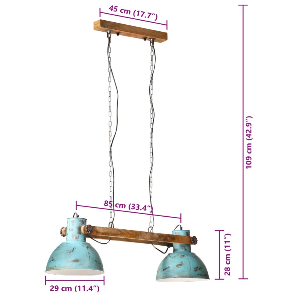 Suspension 25 W Bleu 85x28x109 cm E27