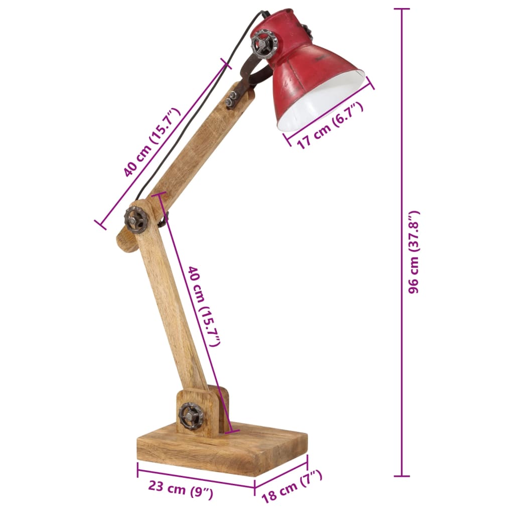Lampe de bureau 25 W Rouge 23x18x96 cm E27