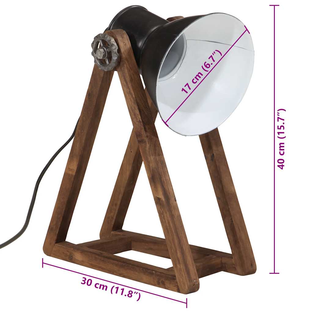 Lampe de bureau 25 W Noir 30x17x40 cm E27