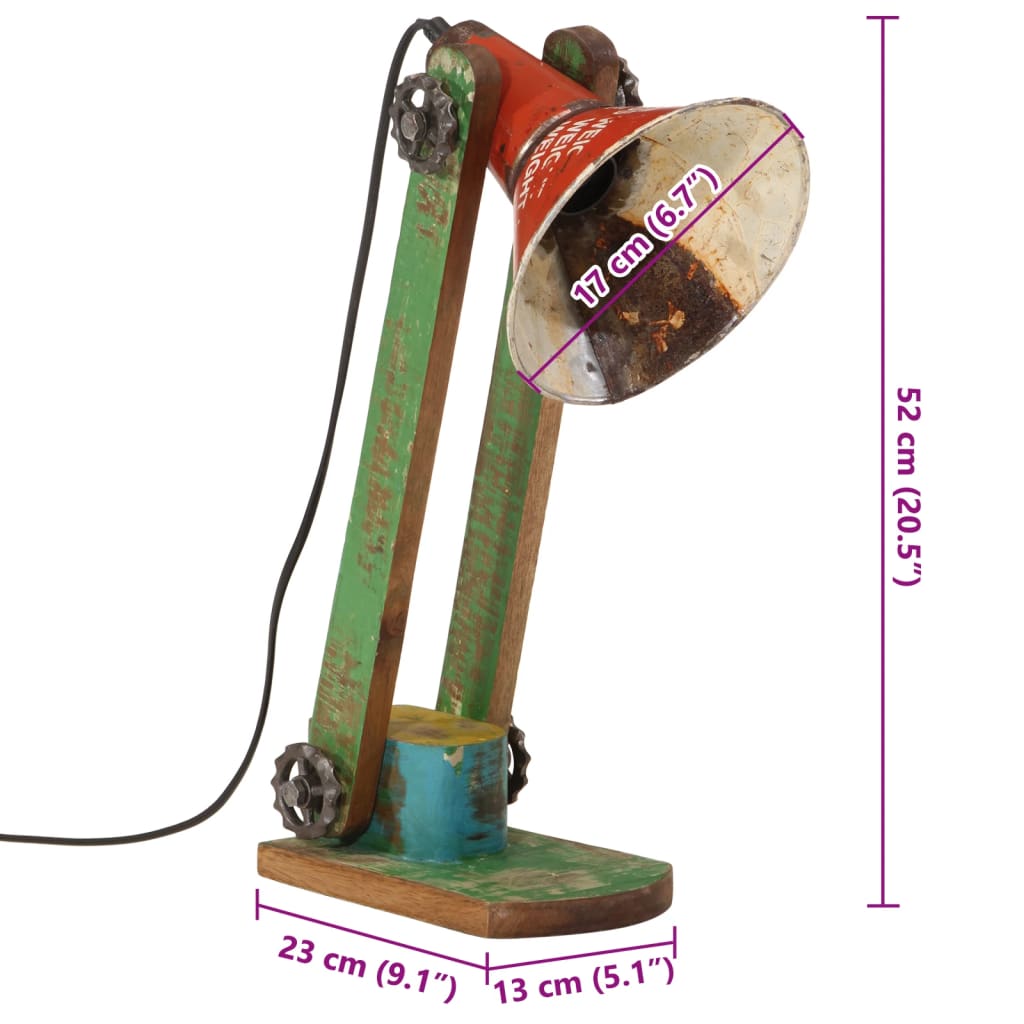 Lampe de bureau 25 W multicolore 23x13x52 cm E27