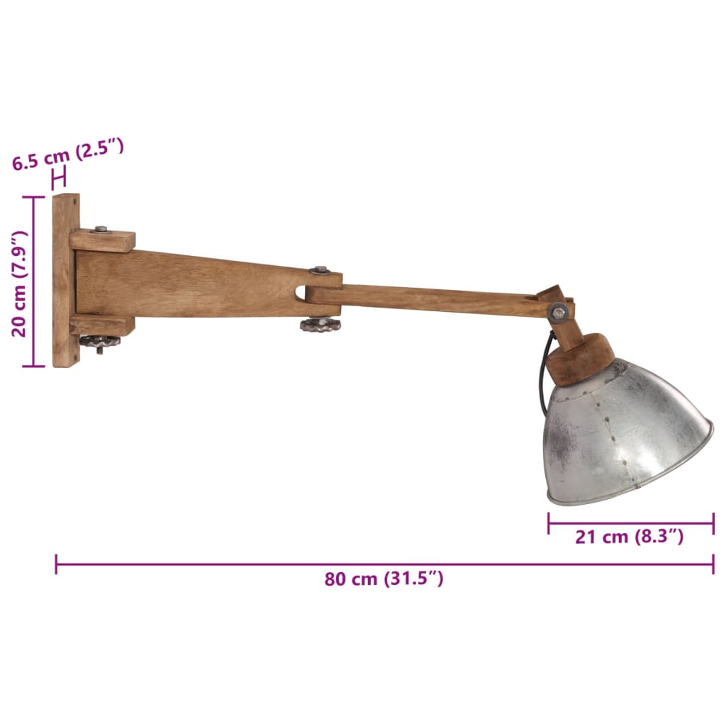 Wall Lamp 25W Vintage Silver E27