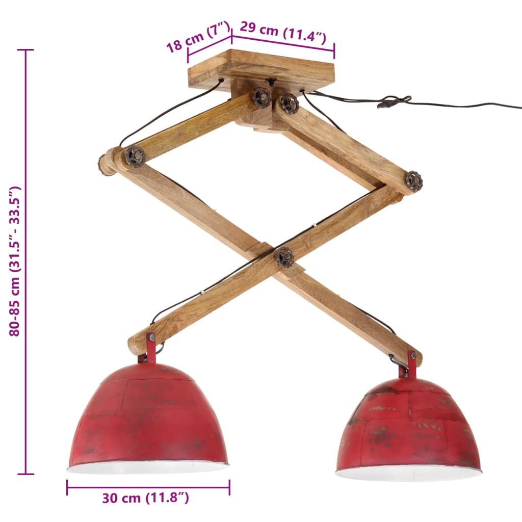 Ceiling light 25 W Red 29x18x85 cm E27