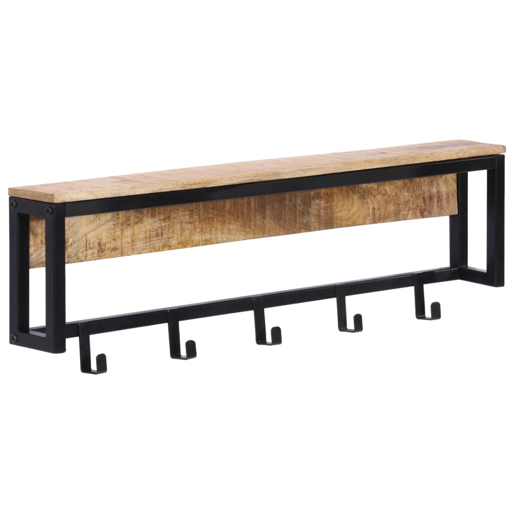 Portemanteau 87x10x27 cm Bois de manguier massif brut