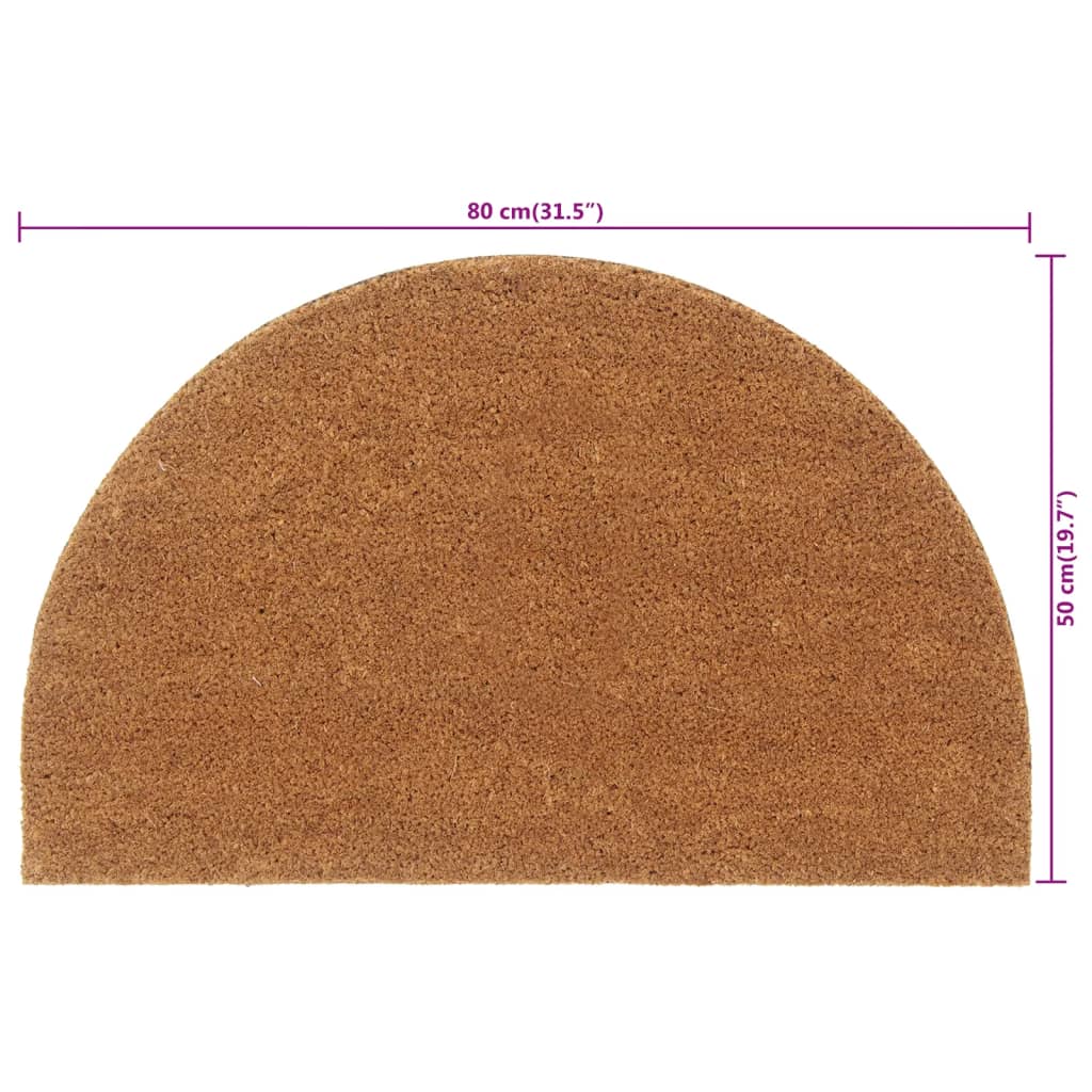Doormat Natural Half-Round 50x80 cm Coir Tufted