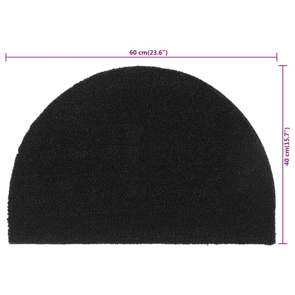 Doormat Black Half-Round 40x60 cm Coir Tufted