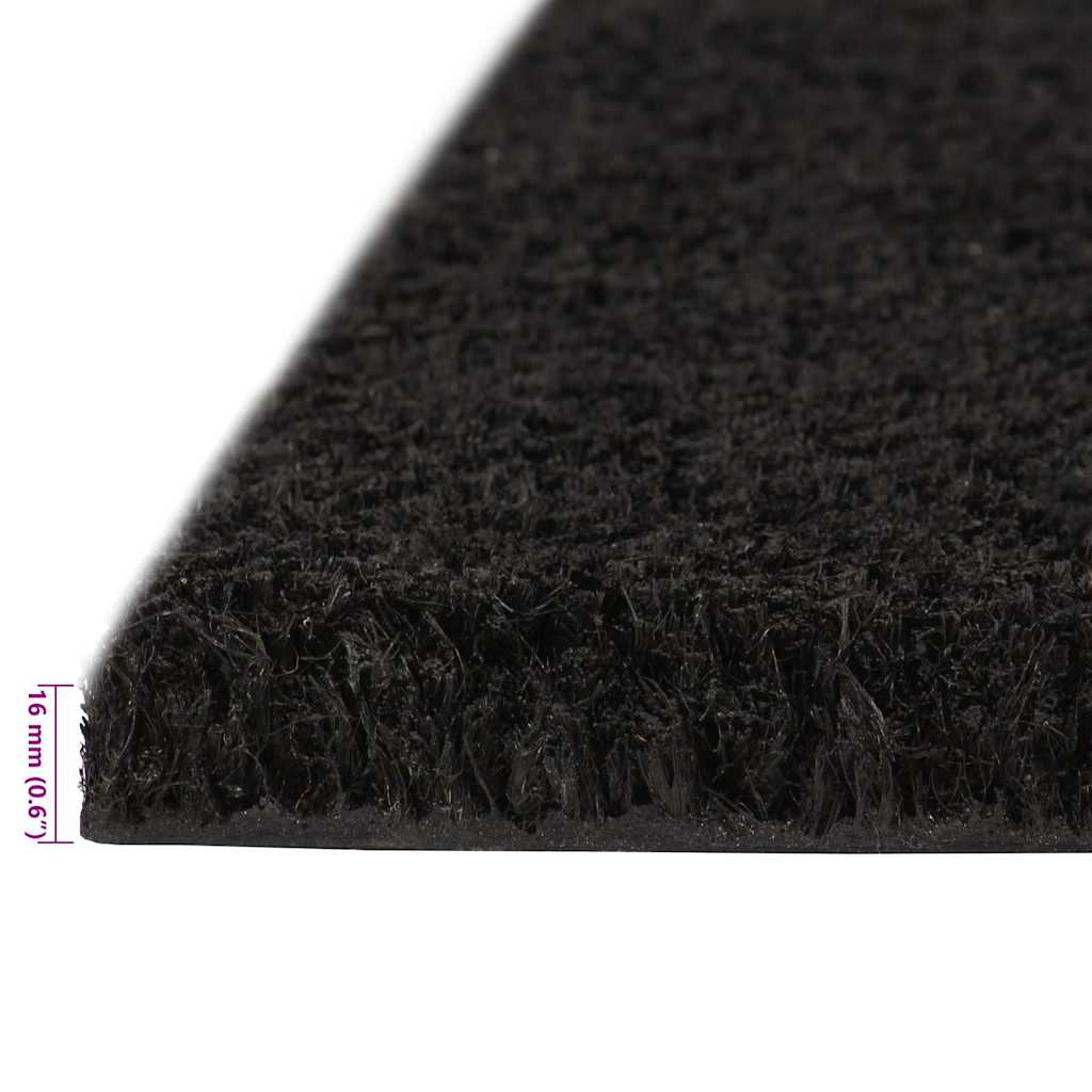 Black Doormat 100x200 cm Coir Tufted