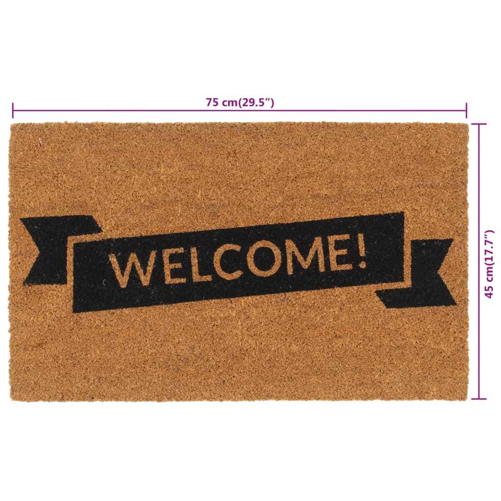 Natural Doormat 45x75 cm Tufted Coir