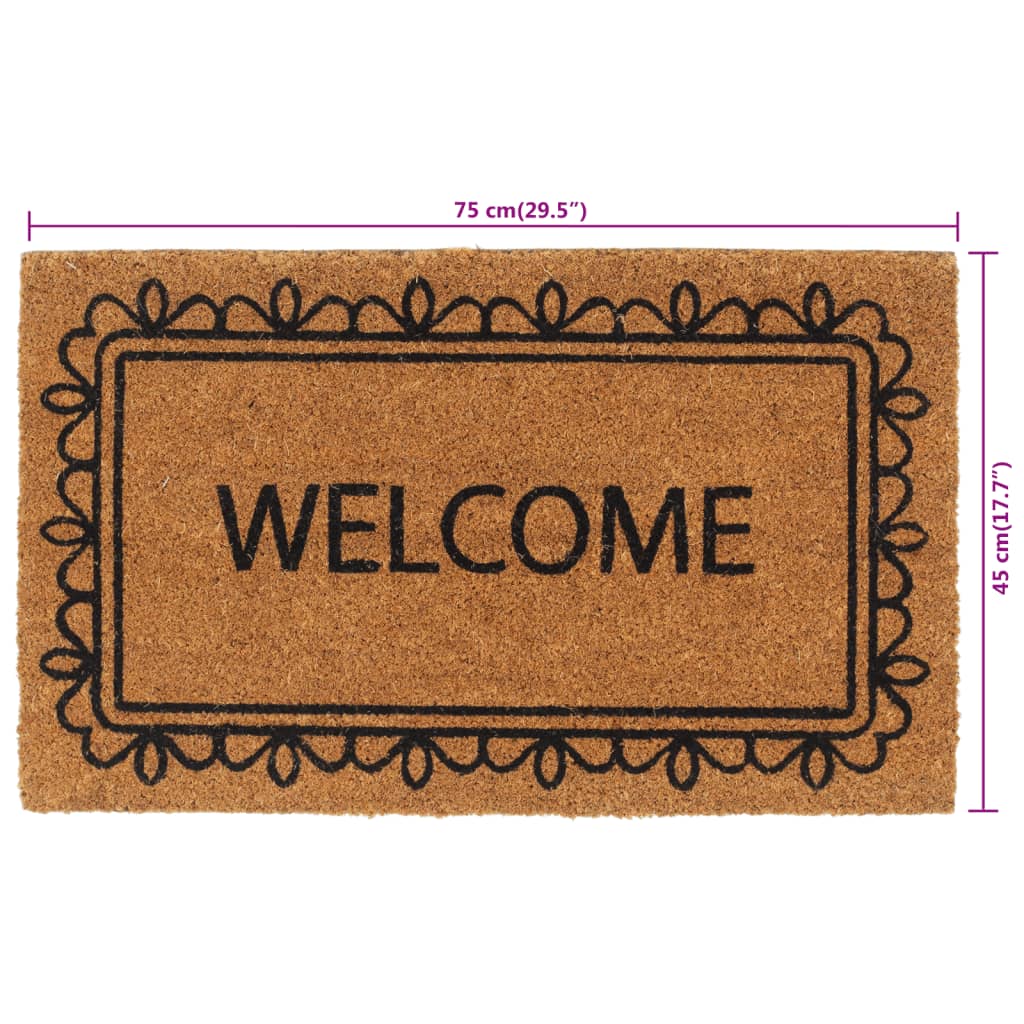 Natural Doormat 45x75 cm Tufted Coir