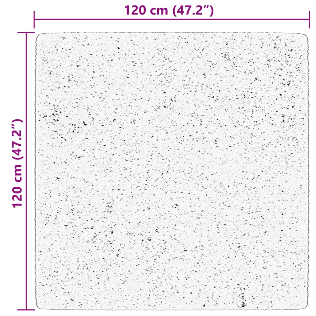 Tapis HUARTE Poil ras Doux et lavable Beige 120x120 cm