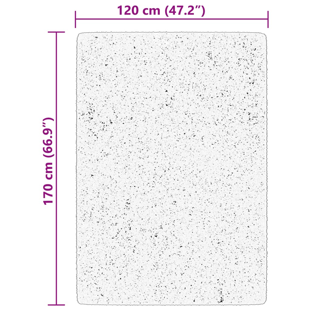 Tapis HUARTE Poils courts Doux et lavable Beige 120x170 cm