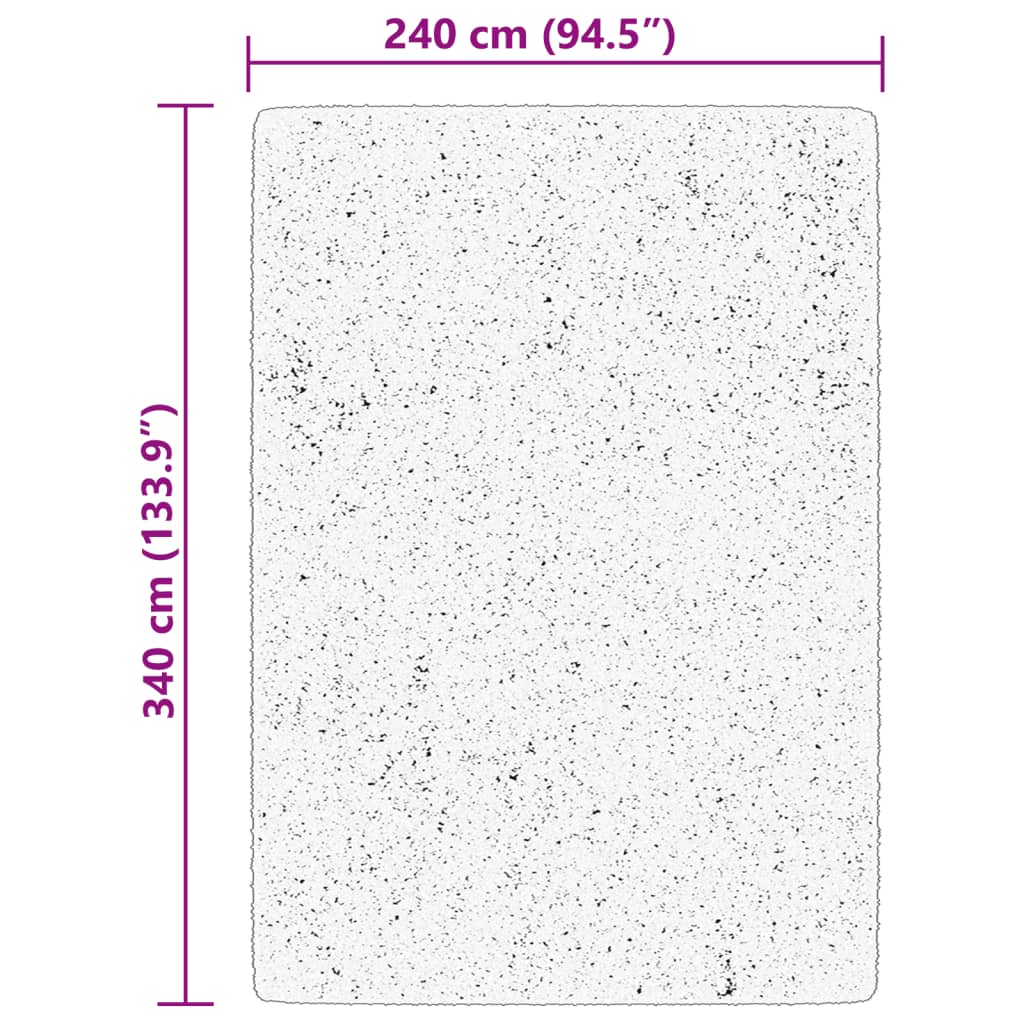 Tapis HUARTE Poils Ras Doux et Lavable Beige 240x340 cm