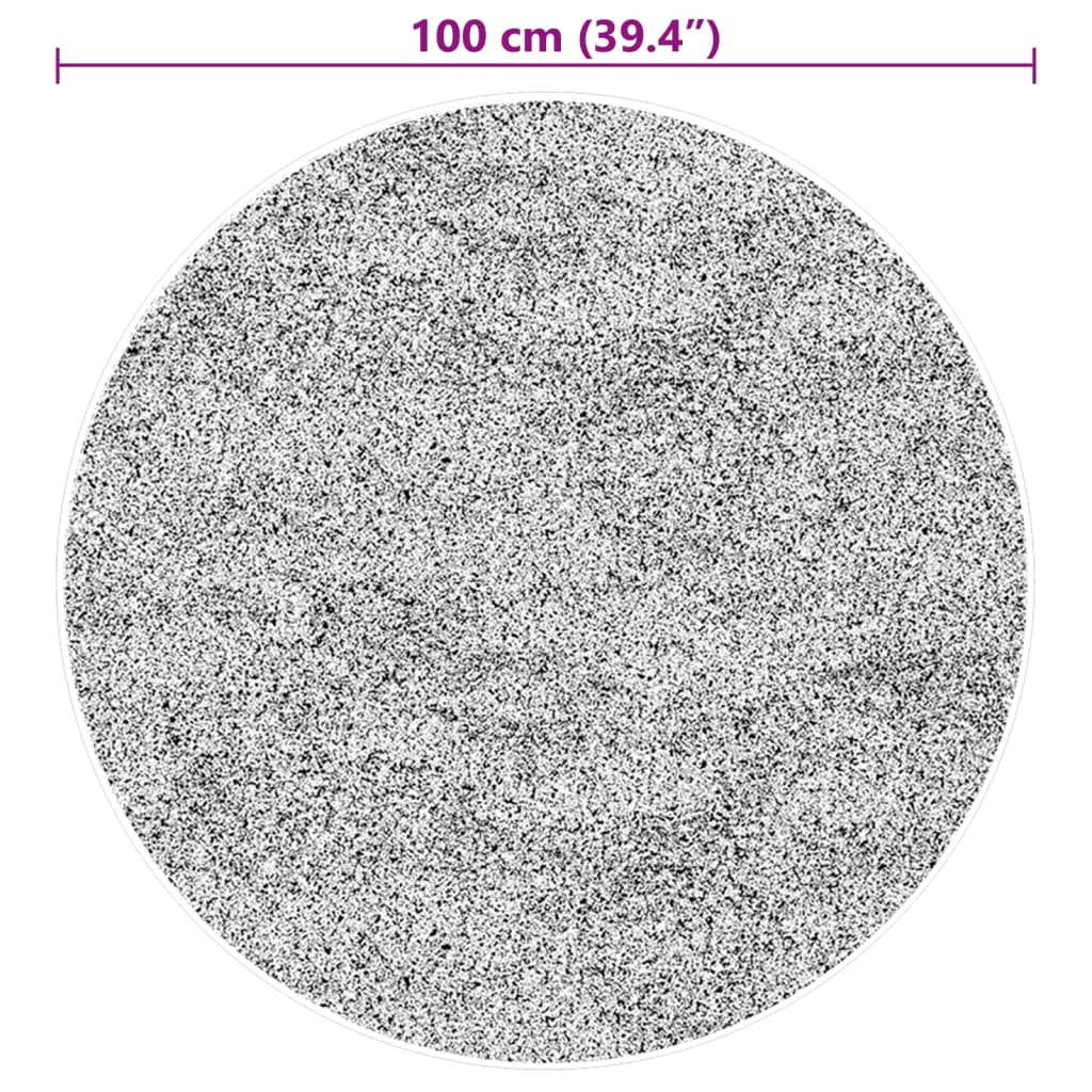 Teppich HUARTE Kurzflor Weich und Waschbar Grau Ø 100 cm