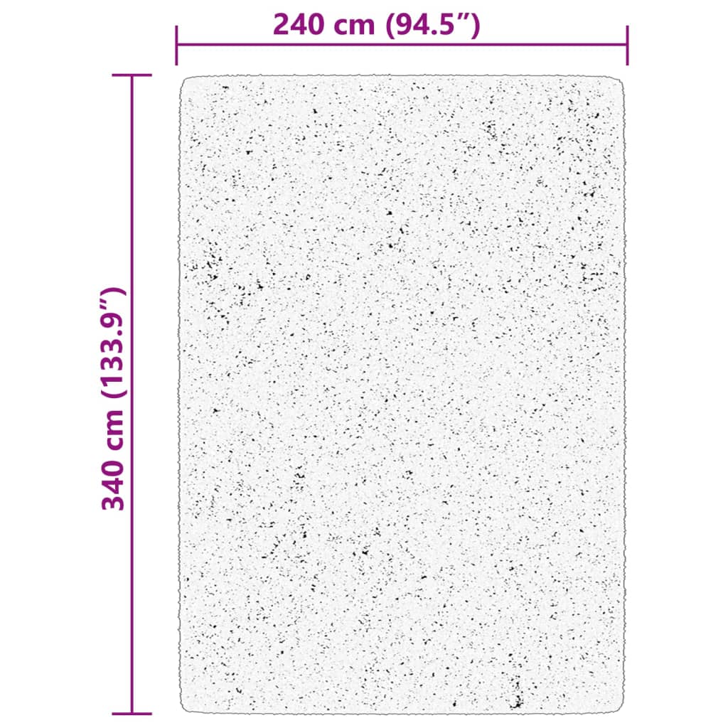 Tapis HUARTE Poil ras Doux et lavable Noir 240x340 cm