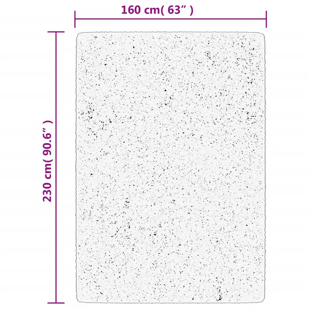 Shaggy High-Pile Modern Cream Rug 160x230 cm