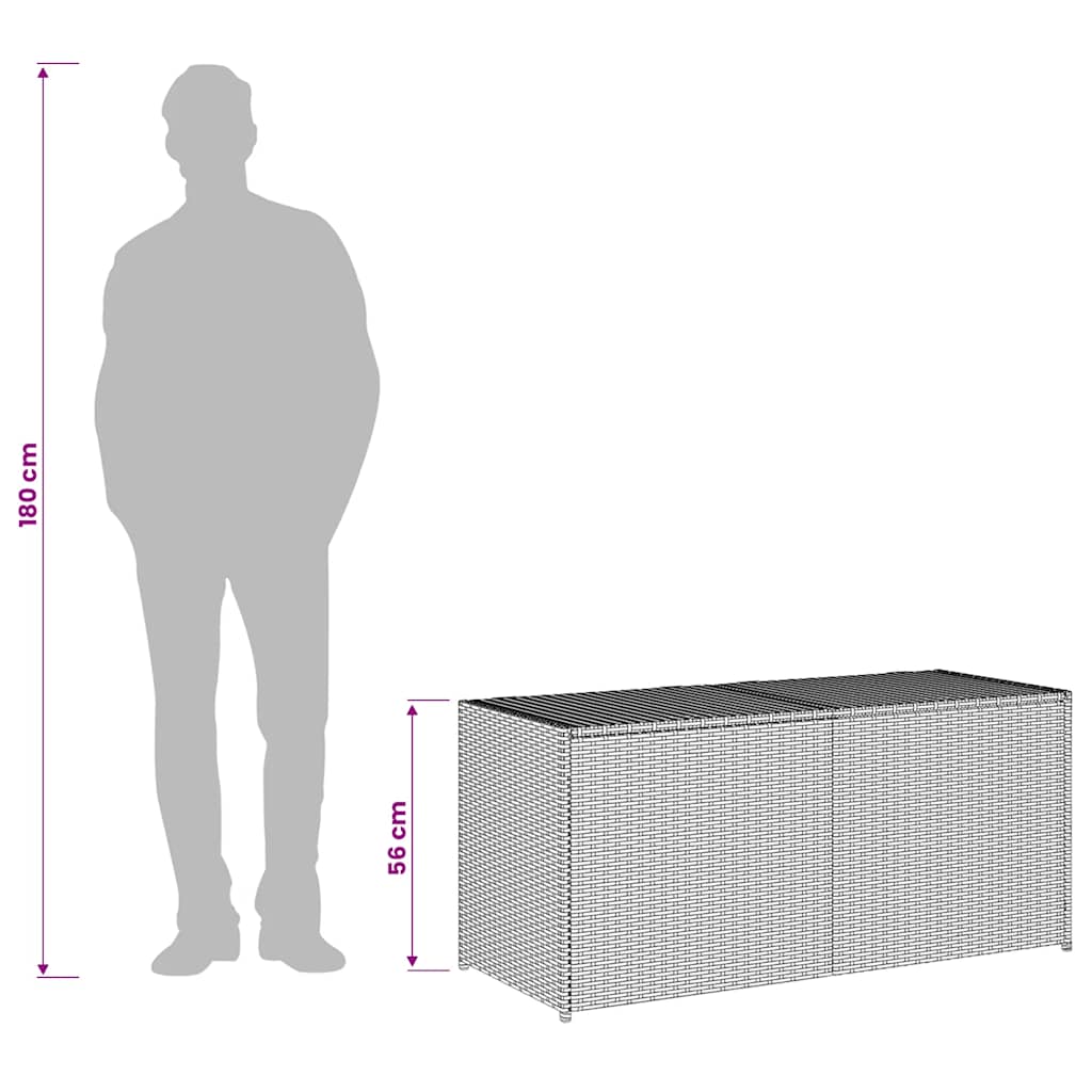 Gartentruhe Braun 283L Poly Rattan