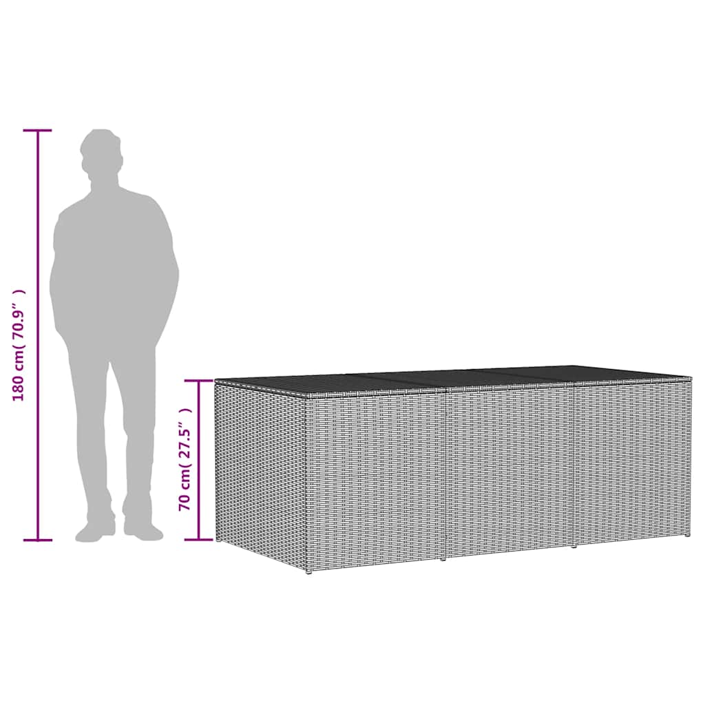 Gartentruhe Beige 984L Poly Rattan