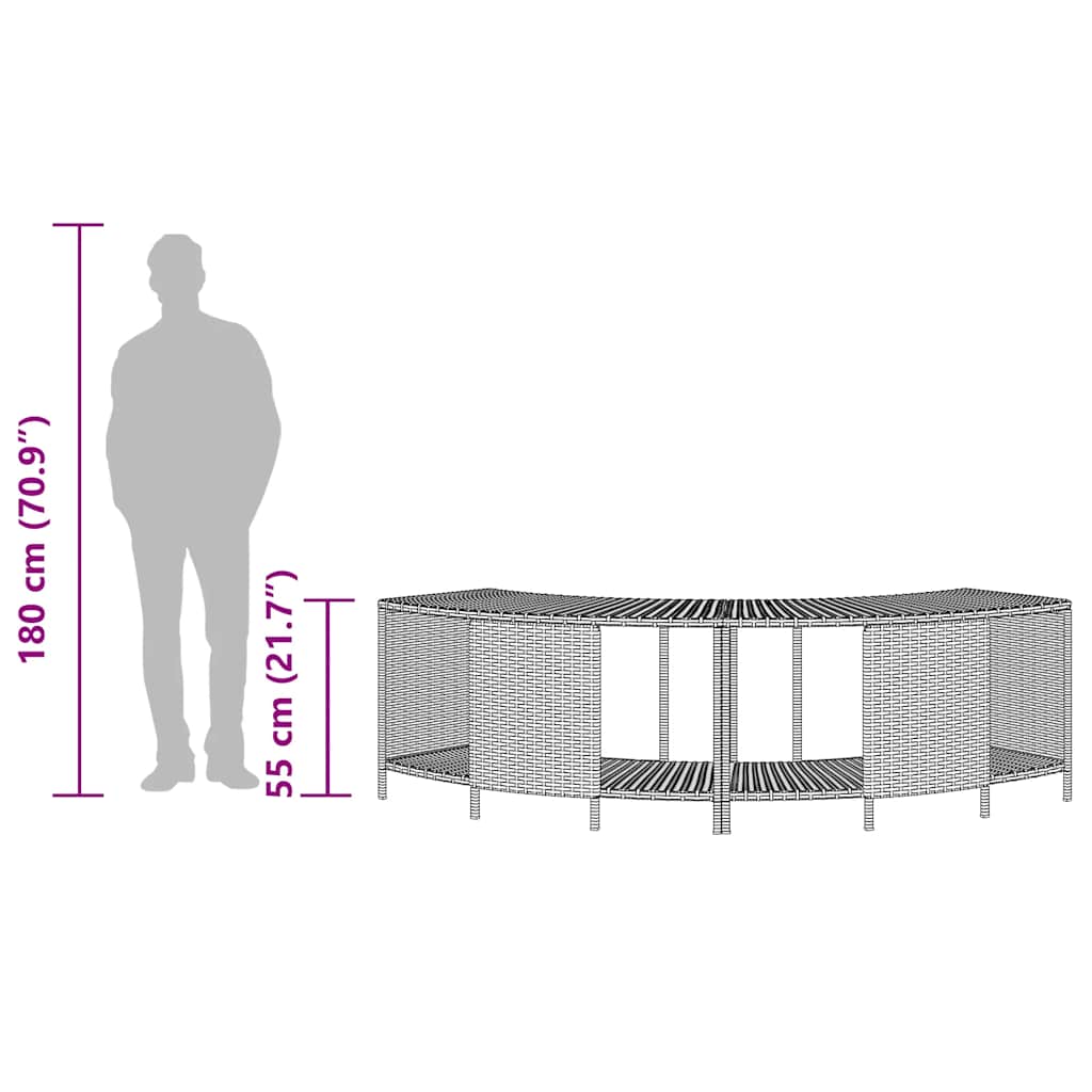 Outdoor-Regale für Whirlpool 2 Stk. Schwarz Poly Rattan