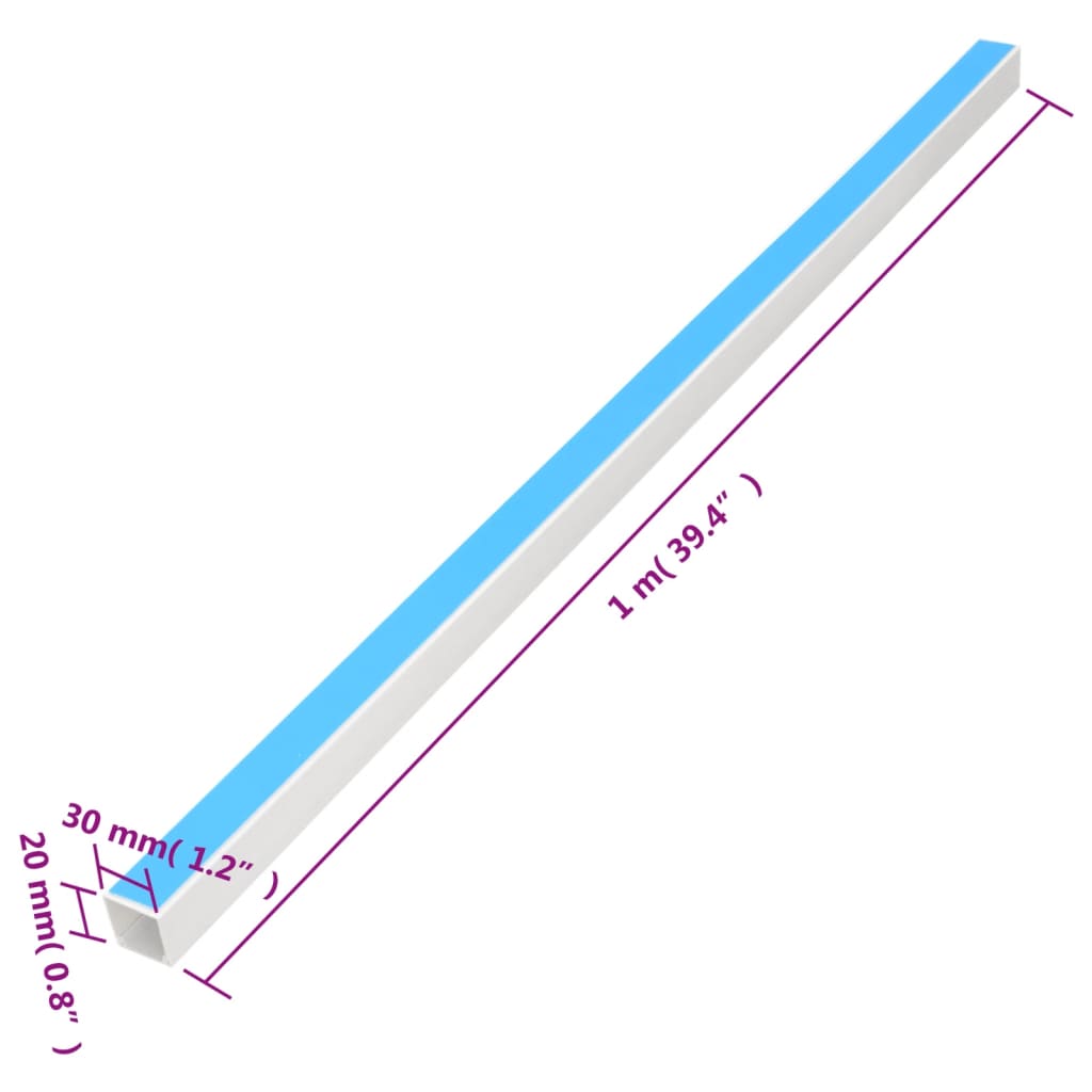 Goulottes de câble adhésives 30x20 mm 30 m PVC