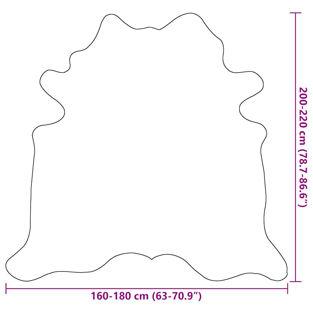 Tapis en véritable cuir de vachette marron et blanc 180x220 cm