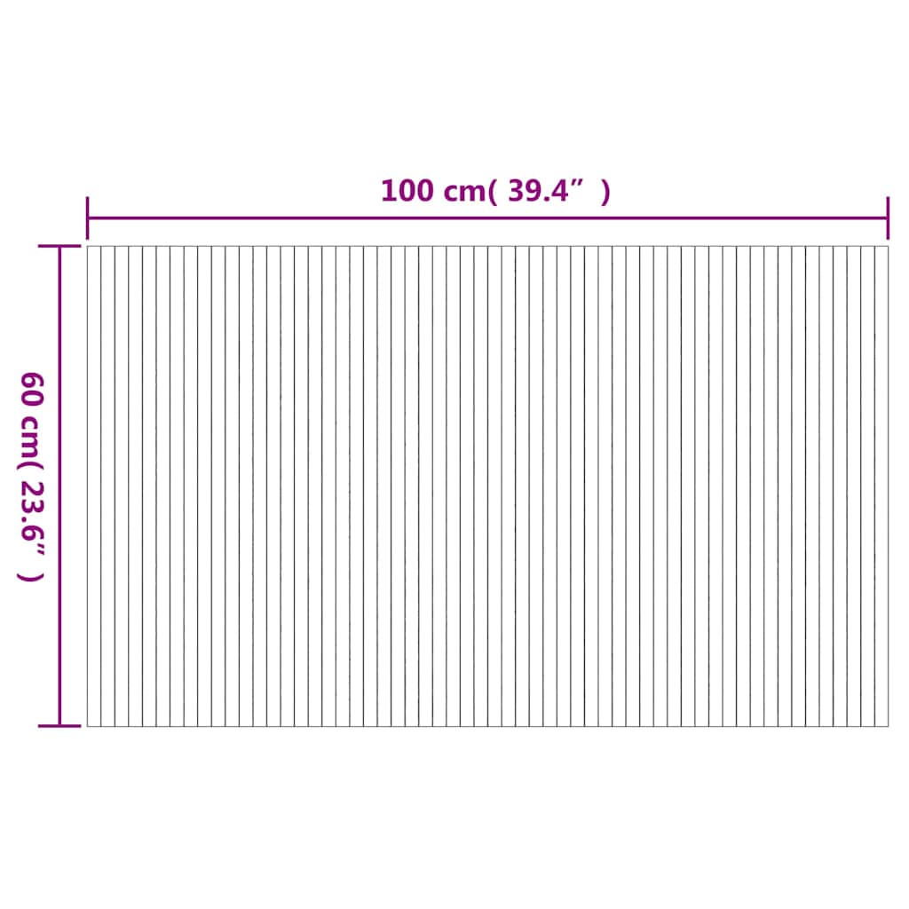 Teppich Rechteckig Braun 60x100 cm Bambus