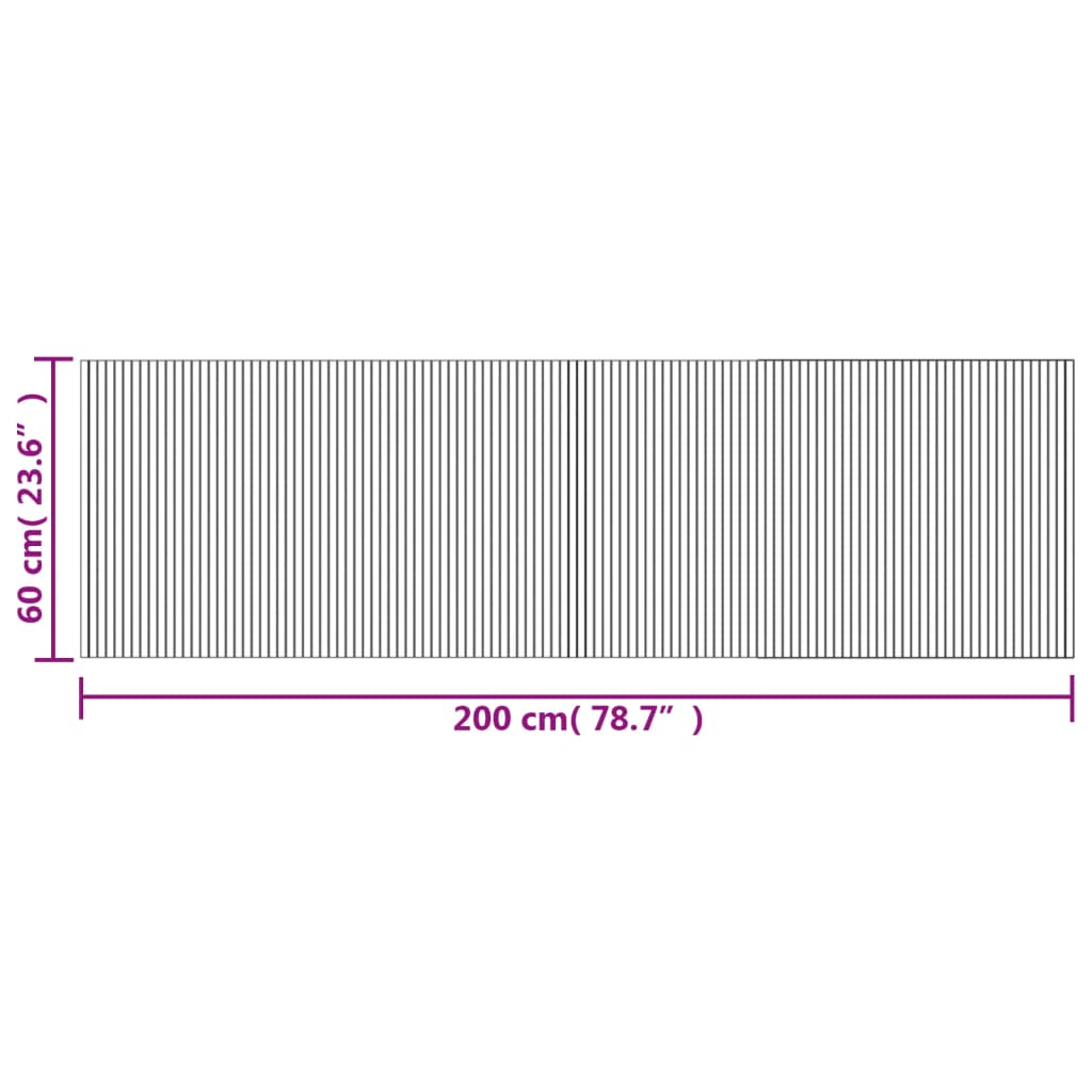 Rug Rectangular Light Natural 60x200 cm Bamboo