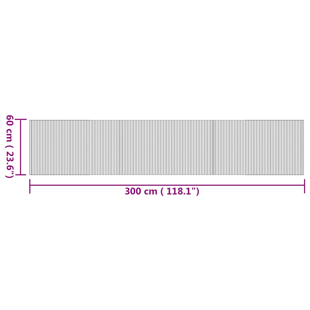 Tapis rectangulaire naturel 60x300 cm Bambou
