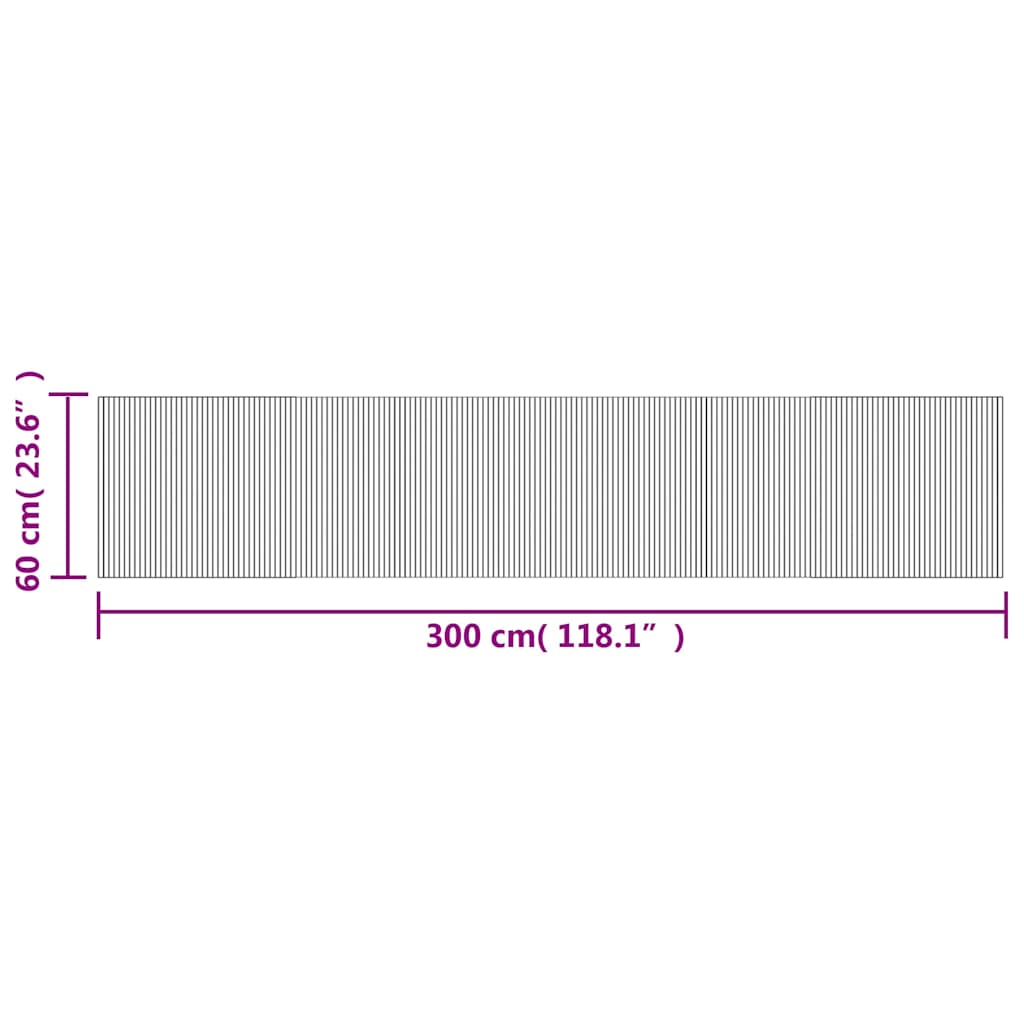 Teppich Rechteckig Braun 60x300 cm Bambus