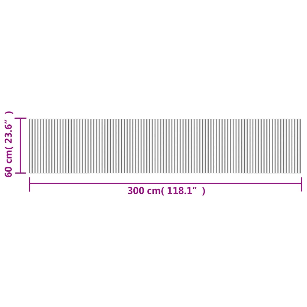 Carpet Rectangular Grey 60x300 cm Bamboo