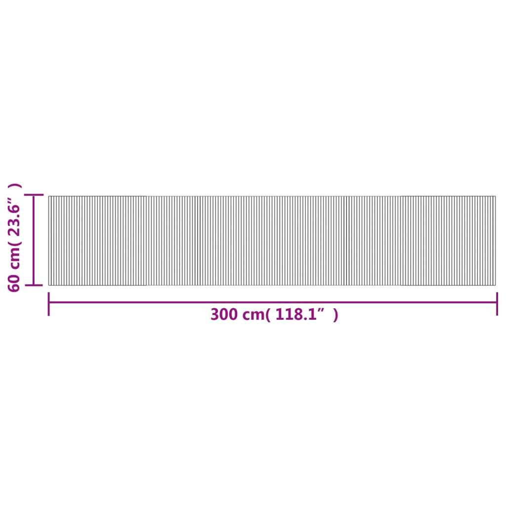 Teppich Rechteckig Dunkelbraun 60x300 cm Bambus