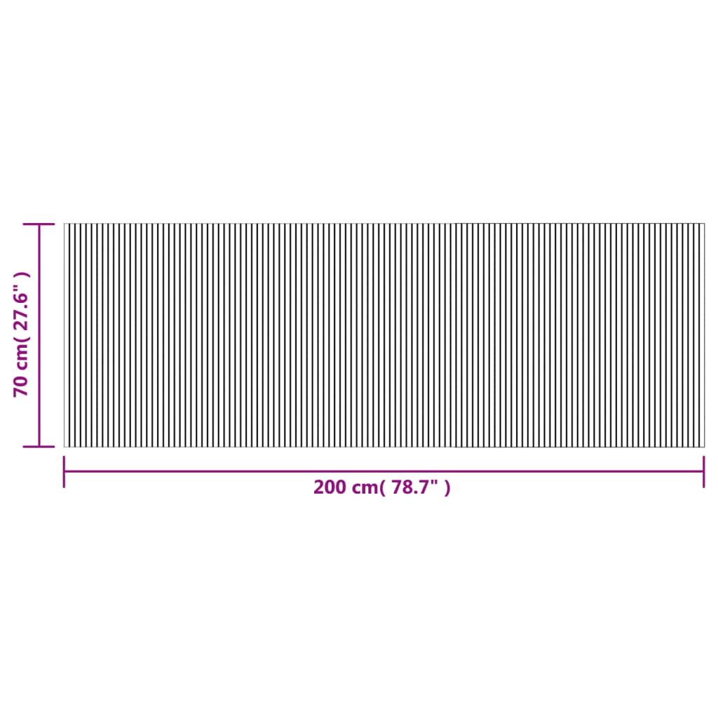 Tapis rectangulaire Naturel Clair 70x200 cm Bambou