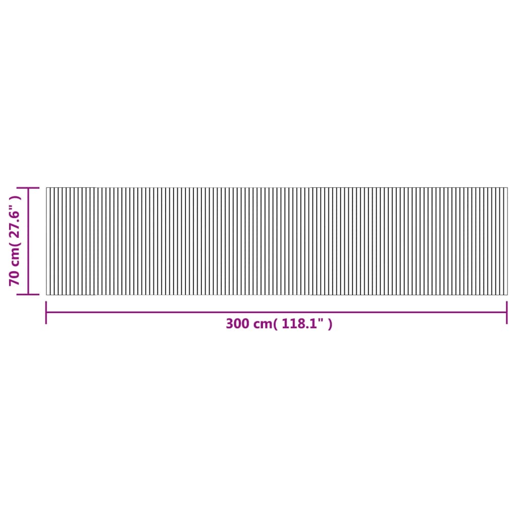 Tapis Rectangulaire Marron Foncé 70x300 cm Bambou