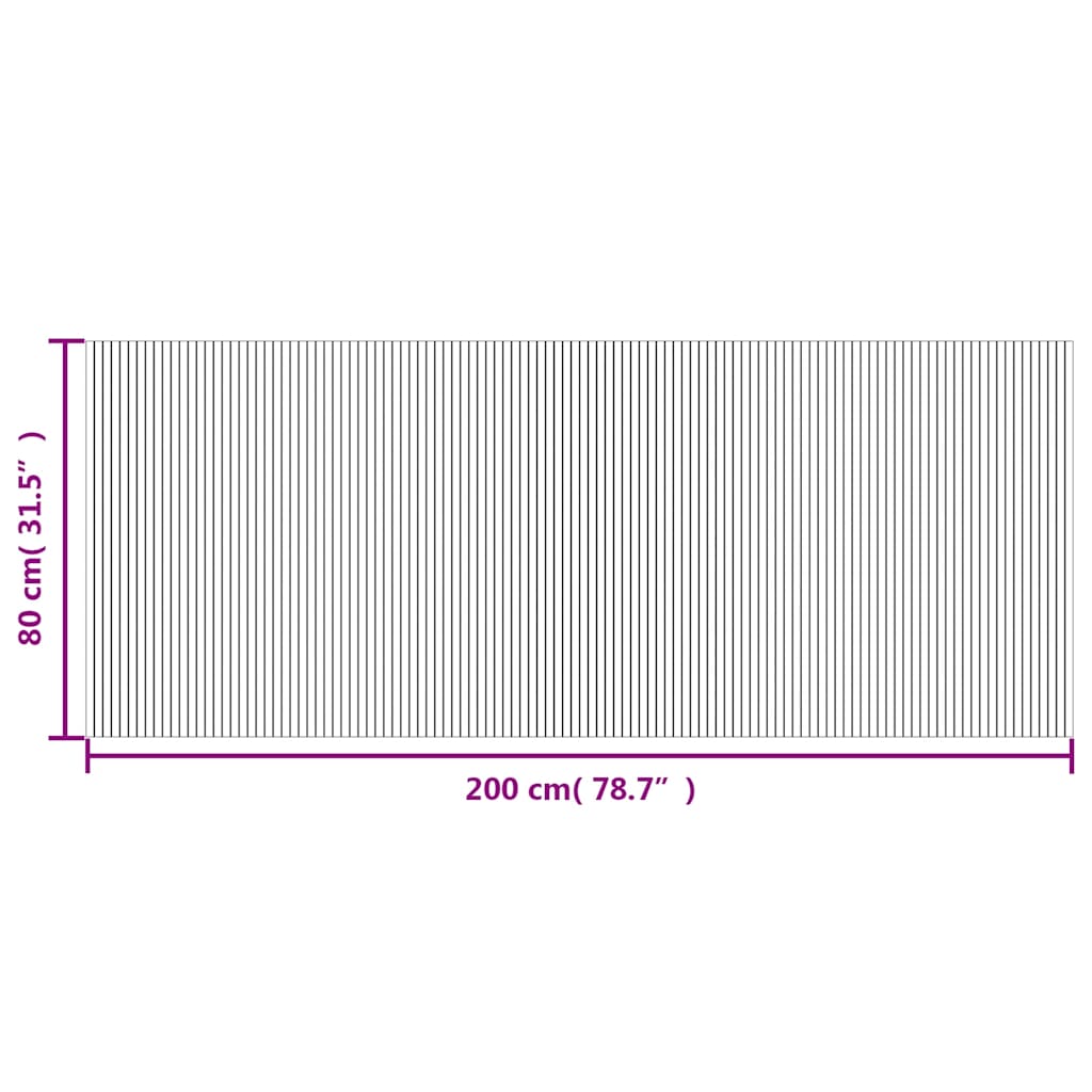 Teppich Rechteckig Braun 80x200 cm Bambus