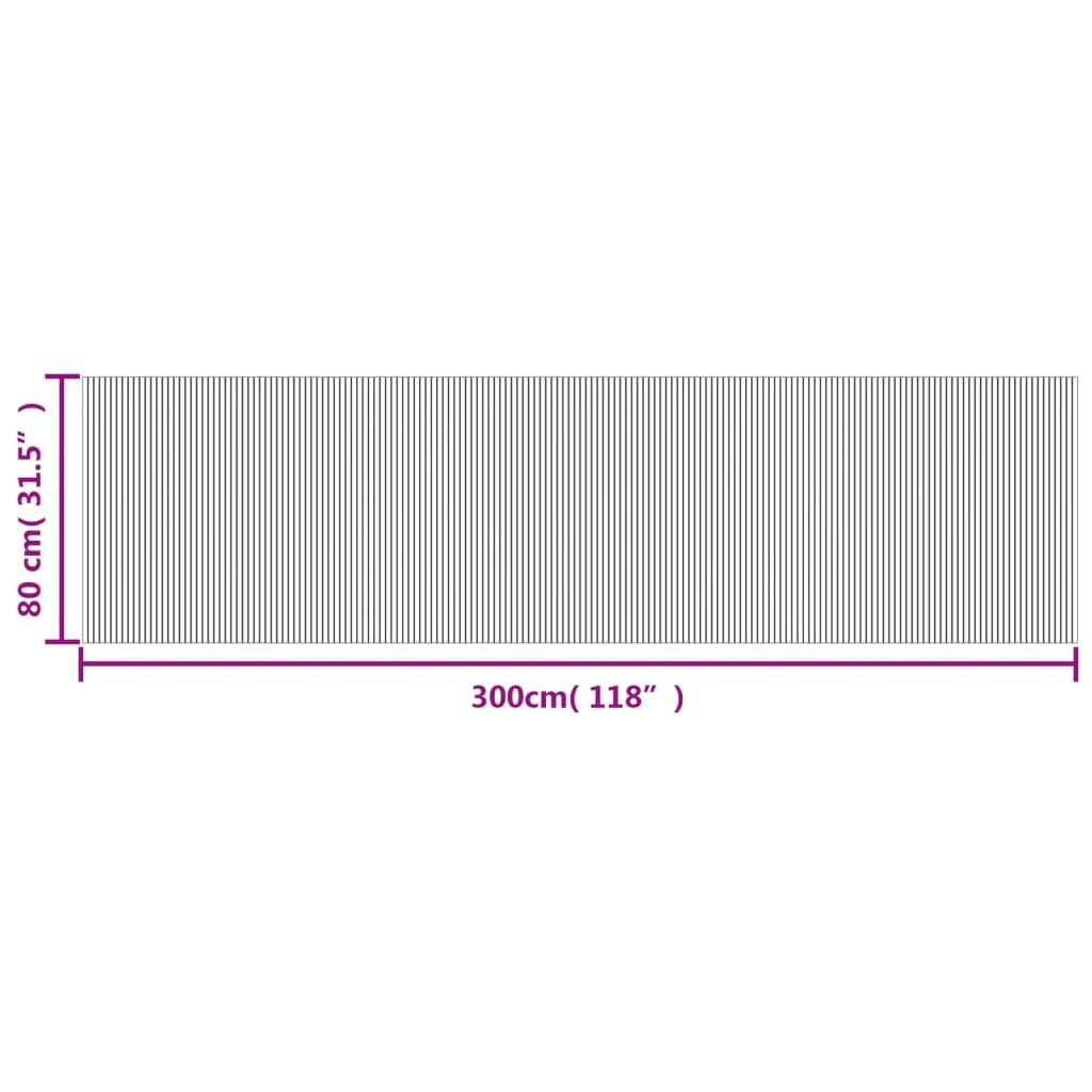 Tapis rectangulaire marron foncé 80x300 cm Bambou