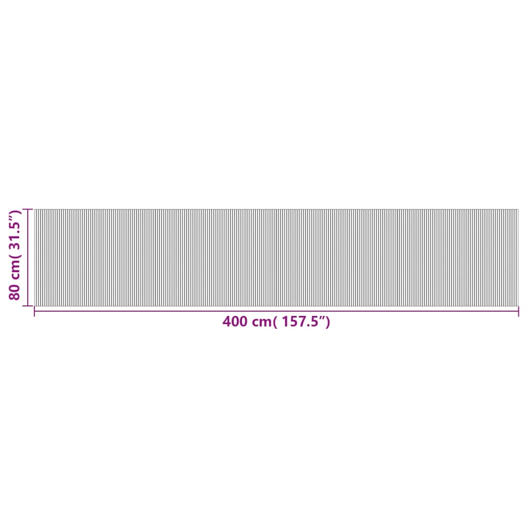 Rug Rectangular Light Natural 80x400 cm Bamboo