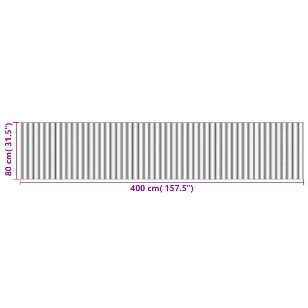 Tapis rectangulaire marron foncé 80x400 cm Bambou