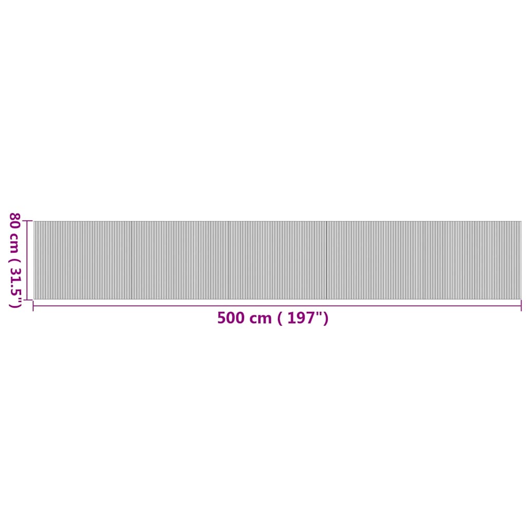Tapis rectangulaire Nature 80x500 cm Bambou