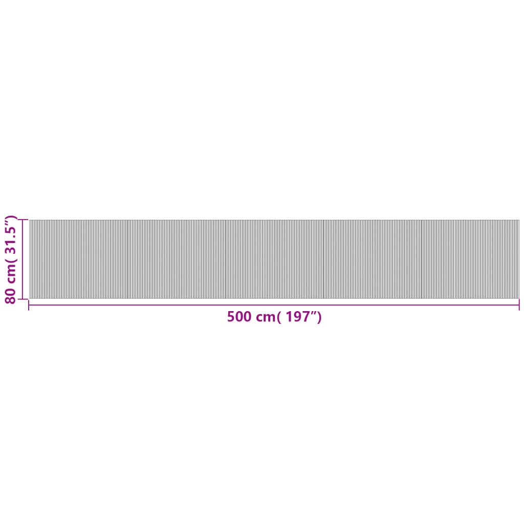 Tapis Rectangulaire Marron Foncé 80x500 cm Bambou