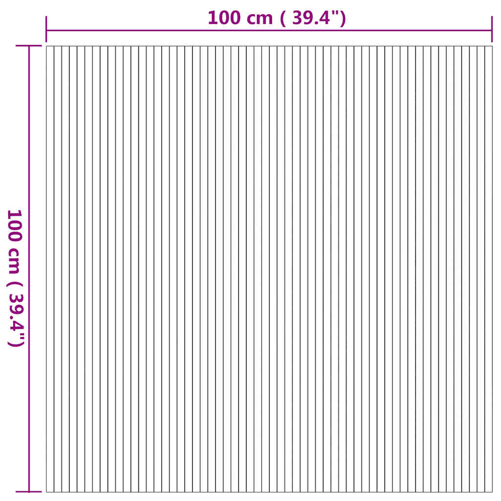 Teppich Rechteckig Natur 100x100 cm Bambus