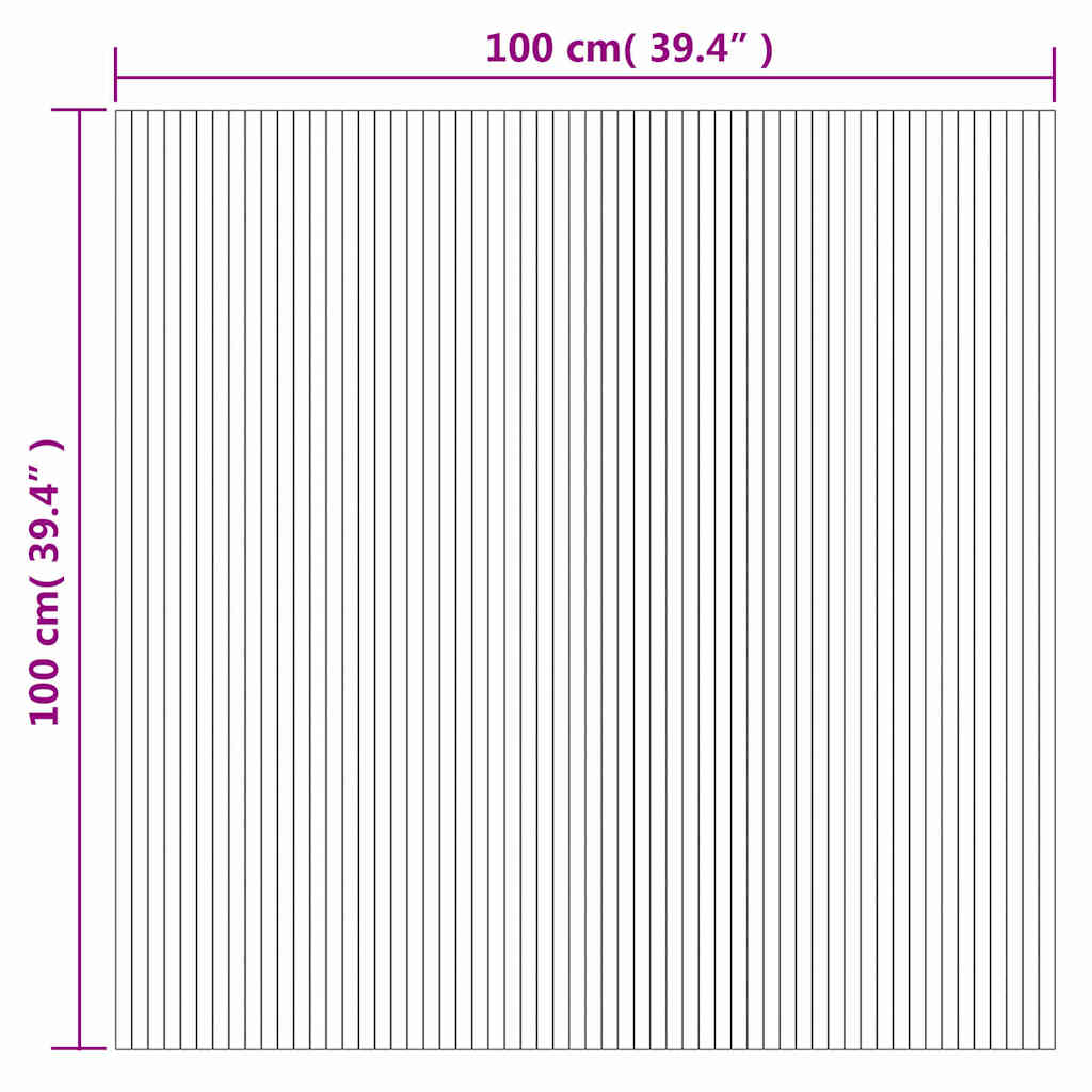 Tapis Rectangulaire Marron 100x100 cm Bambou