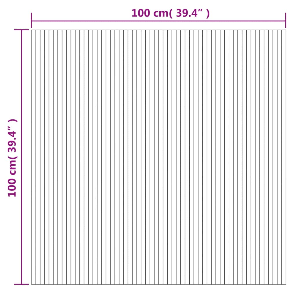 Tapis Rectangulaire Gris 100x100 cm Bambou