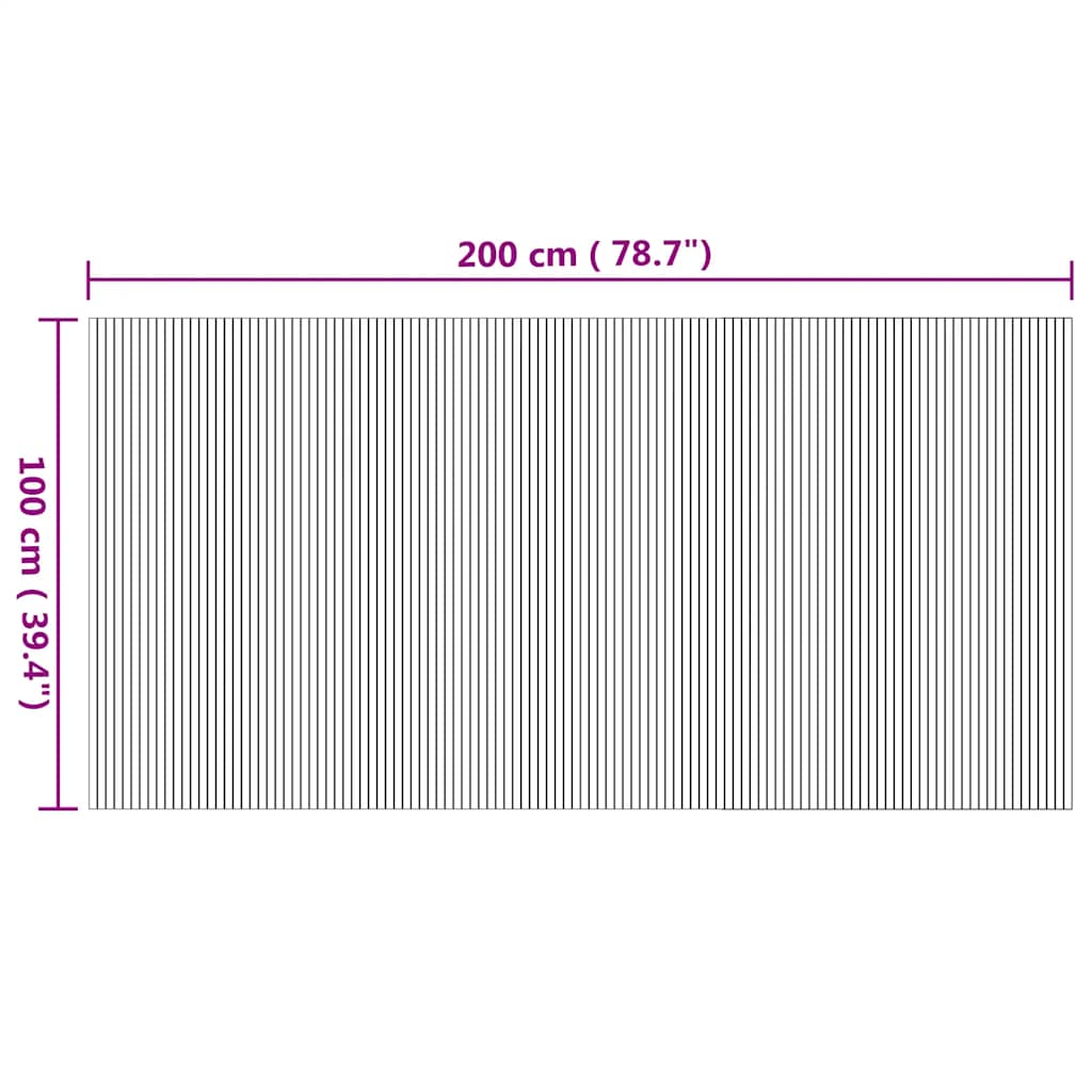 Rug Rectangular Natural 100x200 cm Bamboo