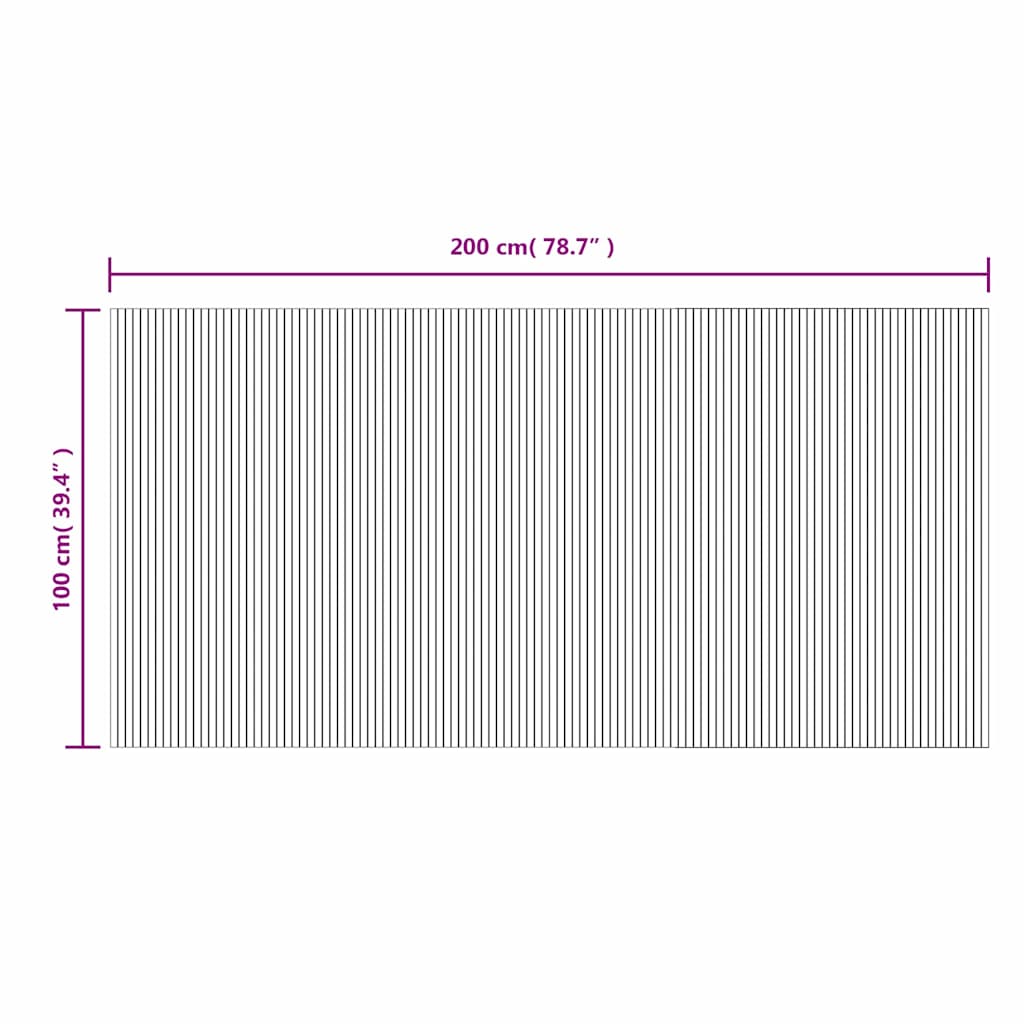 Tapis rectangulaire marron 100x200 cm bambou
